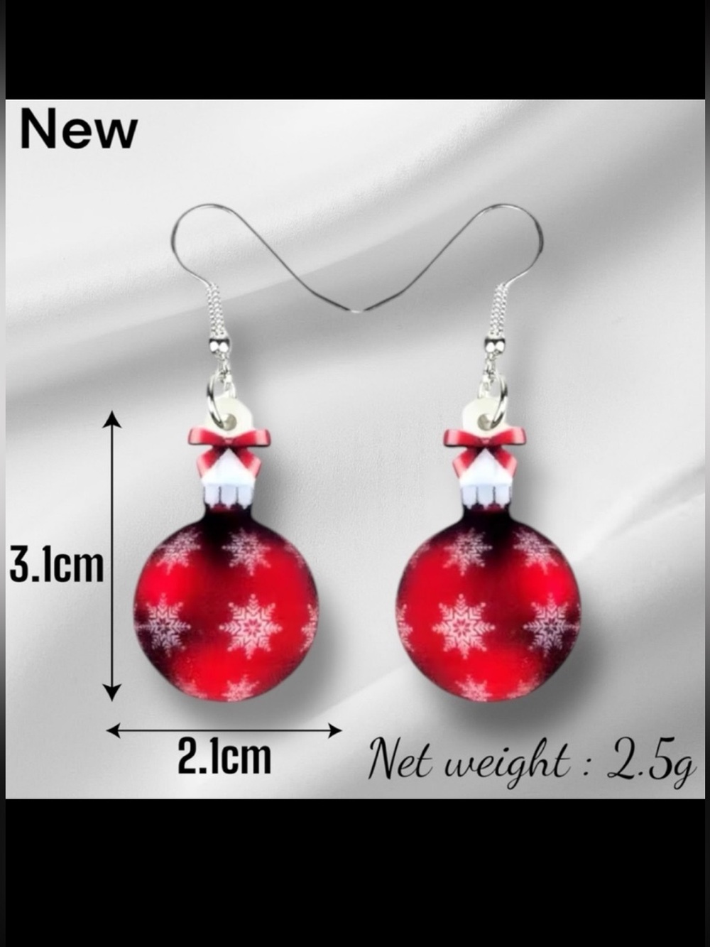 Holiday ornament acrylic earrings NWT